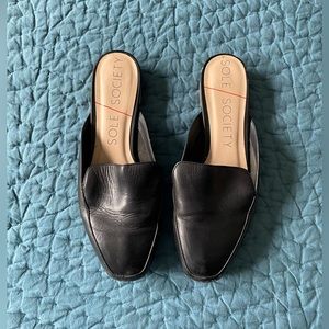 Sole Society Leather Loafer Slides